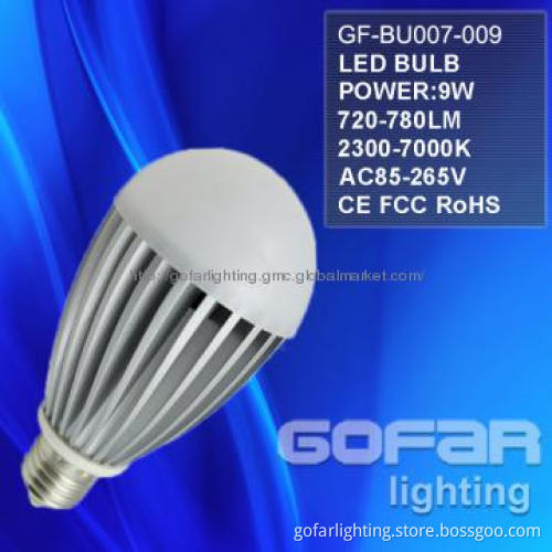 9W high quality LED Bulb Light(E26/E27/G24) CE/RoHS/FCC